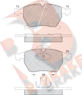 R Brake RB1218 - Kit pastiglie freno, Freno a disco autozon.pro