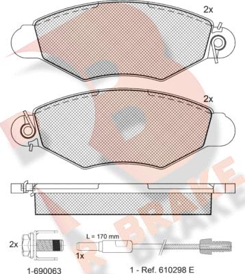 R Brake RB1217-203 - Kit pastiglie freno, Freno a disco autozon.pro