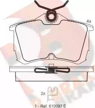 R Brake RB1287 - Kit pastiglie freno, Freno a disco autozon.pro