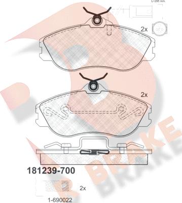 R Brake RB1239-700 - Kit pastiglie freno, Freno a disco autozon.pro