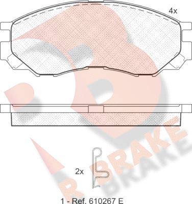 R Brake RB1234 - Kit pastiglie freno, Freno a disco autozon.pro