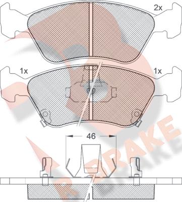 R Brake RB1235 - Kit pastiglie freno, Freno a disco autozon.pro