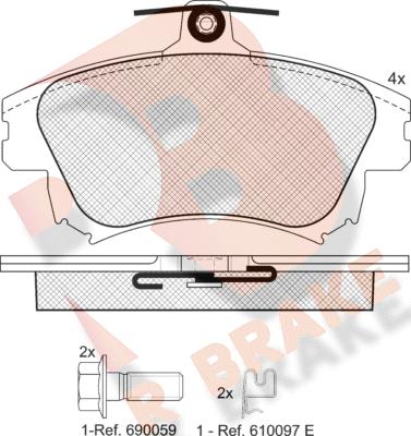 R Brake RB1236-208 - Kit pastiglie freno, Freno a disco autozon.pro