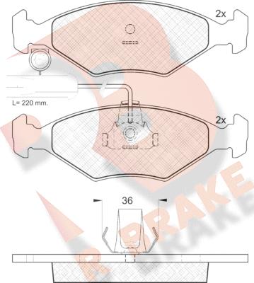 R Brake RB1226 - Kit pastiglie freno, Freno a disco autozon.pro