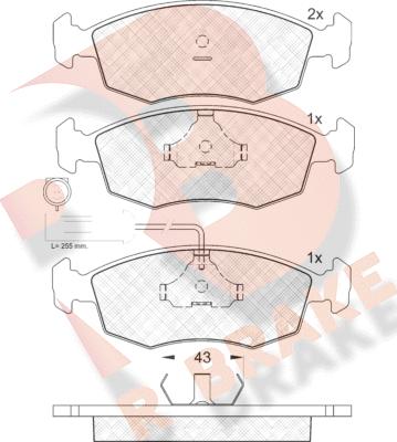 R Brake RB1227 - Kit pastiglie freno, Freno a disco autozon.pro