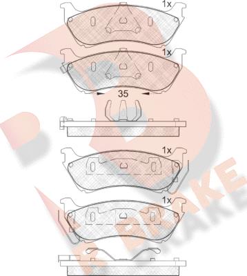 R Brake RB1277 - Kit pastiglie freno, Freno a disco autozon.pro