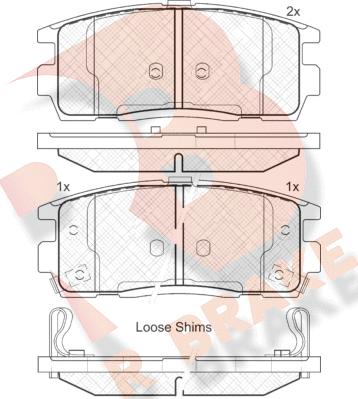 R Brake RB1799 - Kit pastiglie freno, Freno a disco autozon.pro