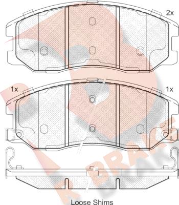 R Brake RB1798 - Kit pastiglie freno, Freno a disco autozon.pro