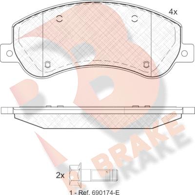 R Brake RB1793-204 - Kit pastiglie freno, Freno a disco autozon.pro