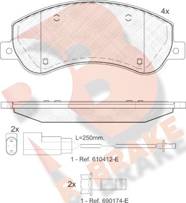 R Brake RB1793 - Kit pastiglie freno, Freno a disco autozon.pro