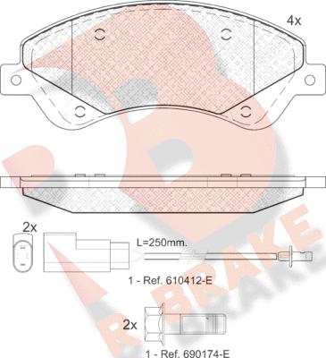 R Brake RB1792 - Kit pastiglie freno, Freno a disco autozon.pro