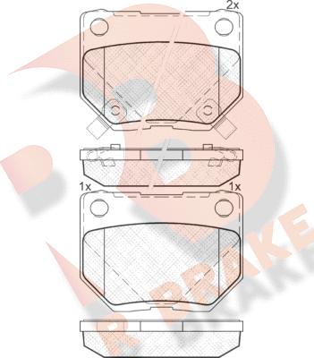 R Brake RB1749-200 - Kit pastiglie freno, Freno a disco autozon.pro