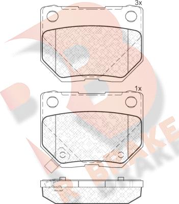 R Brake RB1749 - Kit pastiglie freno, Freno a disco autozon.pro