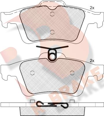 R Brake RB1744-396 - Kit pastiglie freno, Freno a disco autozon.pro