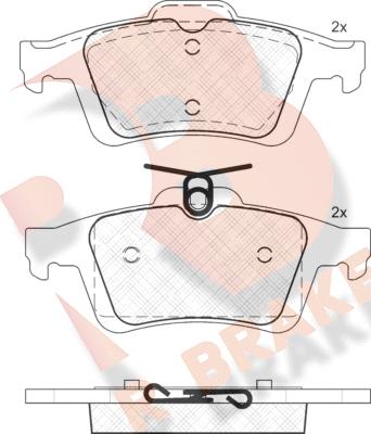 R Brake RB1744 - Kit pastiglie freno, Freno a disco autozon.pro