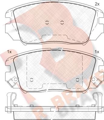 R Brake RB1745 - Kit pastiglie freno, Freno a disco autozon.pro