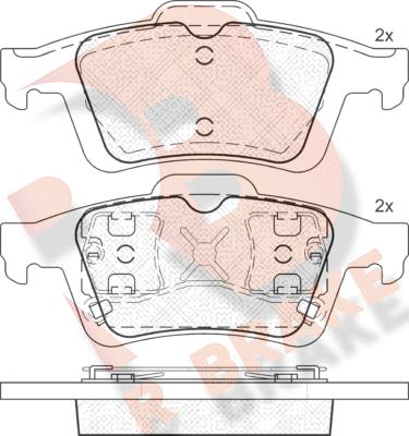 R Brake RB1743 - Kit pastiglie freno, Freno a disco autozon.pro