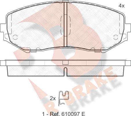 R Brake RB1747 - Kit pastiglie freno, Freno a disco autozon.pro