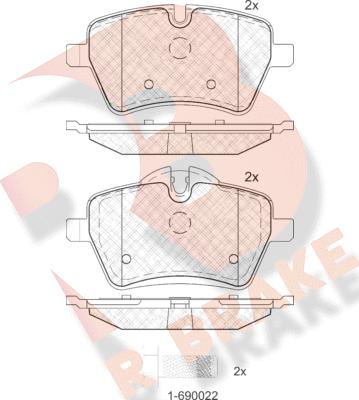 R Brake RB1756 - Kit pastiglie freno, Freno a disco autozon.pro