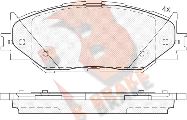 R Brake RB1750 - Kit pastiglie freno, Freno a disco autozon.pro