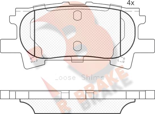 R Brake RB1751 - Kit pastiglie freno, Freno a disco autozon.pro