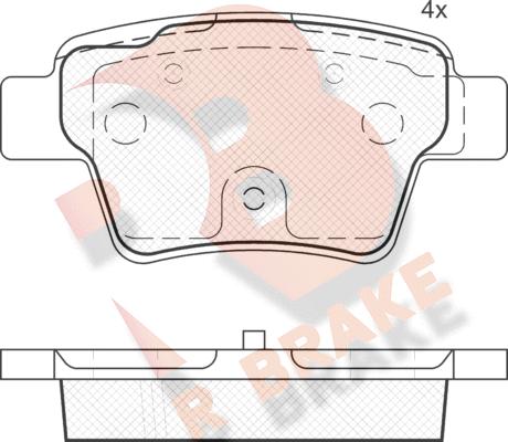 R Brake RB1765 - Kit pastiglie freno, Freno a disco autozon.pro