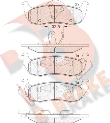 R Brake RB1766 - Kit pastiglie freno, Freno a disco autozon.pro