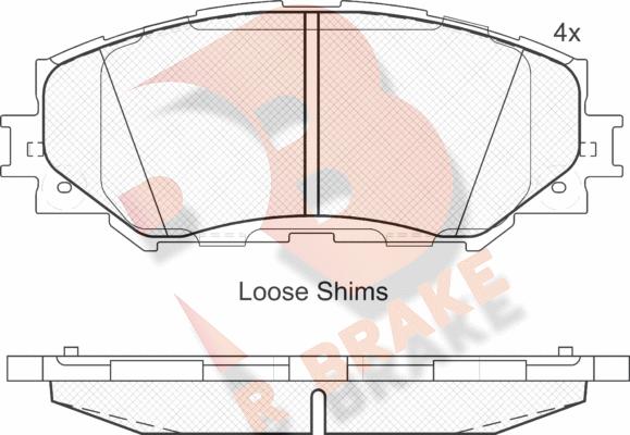 R Brake RB1760 - Kit pastiglie freno, Freno a disco autozon.pro