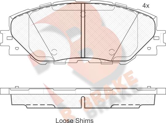 R Brake RB1762 - Kit pastiglie freno, Freno a disco autozon.pro