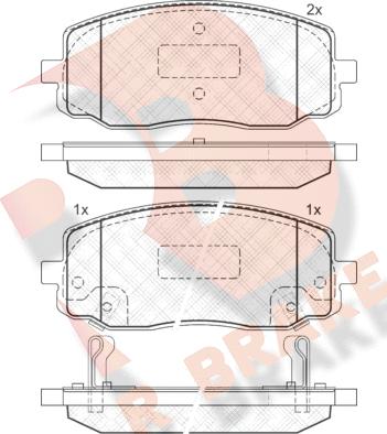 R Brake RB1709 - Kit pastiglie freno, Freno a disco autozon.pro