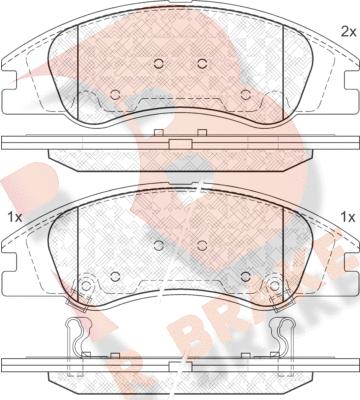 R Brake RB1708 - Kit pastiglie freno, Freno a disco autozon.pro