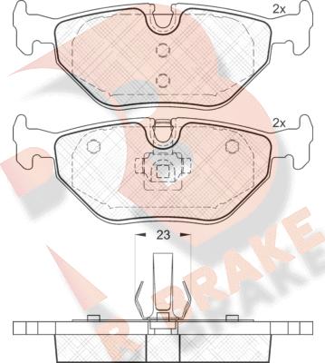 R Brake RB1707 - Kit pastiglie freno, Freno a disco autozon.pro