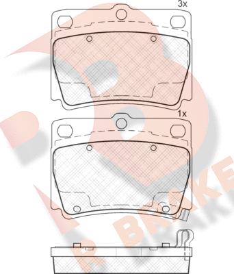 R Brake RB1719 - Kit pastiglie freno, Freno a disco autozon.pro