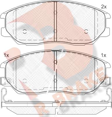 R Brake RB1714 - Kit pastiglie freno, Freno a disco autozon.pro