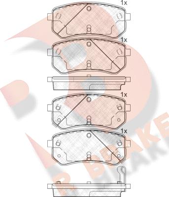 R Brake RB1710 - Kit pastiglie freno, Freno a disco autozon.pro