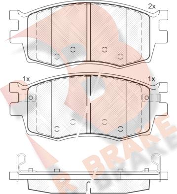 R Brake RB1711 - Kit pastiglie freno, Freno a disco autozon.pro