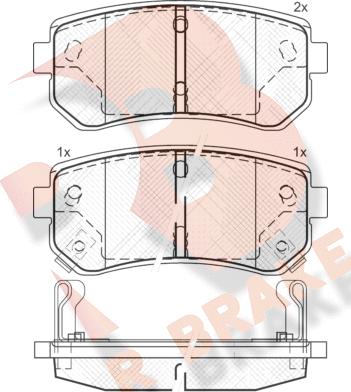 R Brake RB1712 - Kit pastiglie freno, Freno a disco autozon.pro