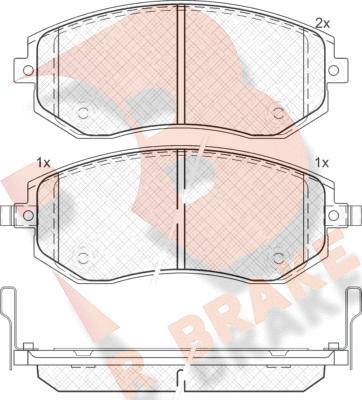 R Brake RB1717 - Kit pastiglie freno, Freno a disco autozon.pro