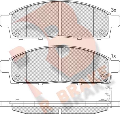 R Brake RB1784 - Kit pastiglie freno, Freno a disco autozon.pro