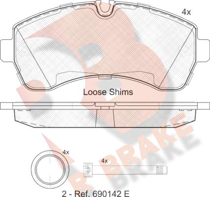 R Brake RB1785 - Kit pastiglie freno, Freno a disco autozon.pro