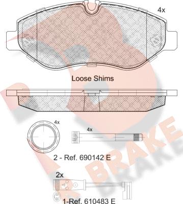 R Brake RB1786-203 - Kit pastiglie freno, Freno a disco autozon.pro