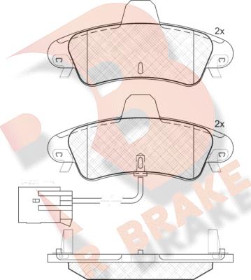 R Brake RB1735 - Kit pastiglie freno, Freno a disco autozon.pro