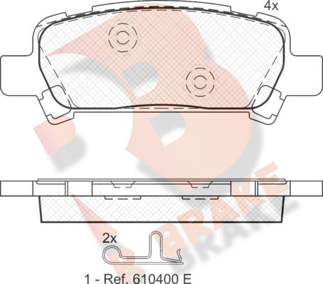 R Brake RB1736 - Kit pastiglie freno, Freno a disco autozon.pro