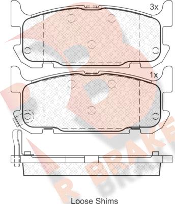 R Brake RB1738 - Kit pastiglie freno, Freno a disco autozon.pro