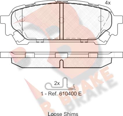 R Brake RB1737 - Kit pastiglie freno, Freno a disco autozon.pro