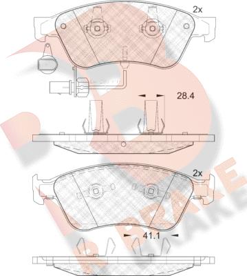 R Brake RB1725 - Kit pastiglie freno, Freno a disco autozon.pro