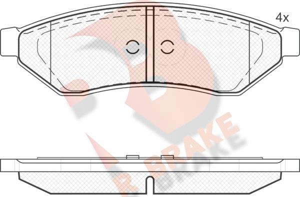 R Brake RB1726 - Kit pastiglie freno, Freno a disco autozon.pro