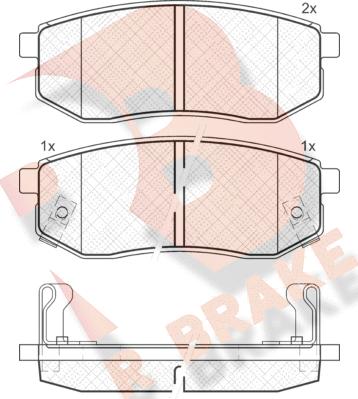 R Brake RB1721 - Kit pastiglie freno, Freno a disco autozon.pro