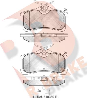 R Brake RB1728 - Kit pastiglie freno, Freno a disco autozon.pro