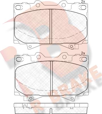 R Brake RB1723 - Kit pastiglie freno, Freno a disco autozon.pro